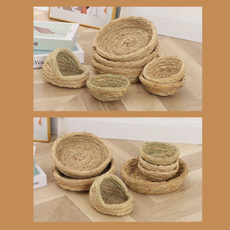 Hand Woven Grass Bird Nest for Parrots & Small Birds Bird Breeding Nest Axl