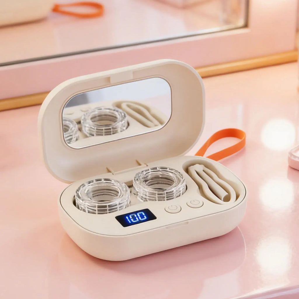 Ultrasonic Contact Lens Cleaner – Portable Electric Case Lens Cleaning Case Axl