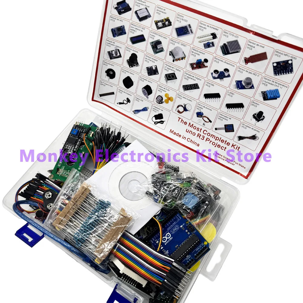Complete R3 Starter Kit – 200+ Pcs DIY Electronics Learning Kit Electronics Starter Kit Axl
