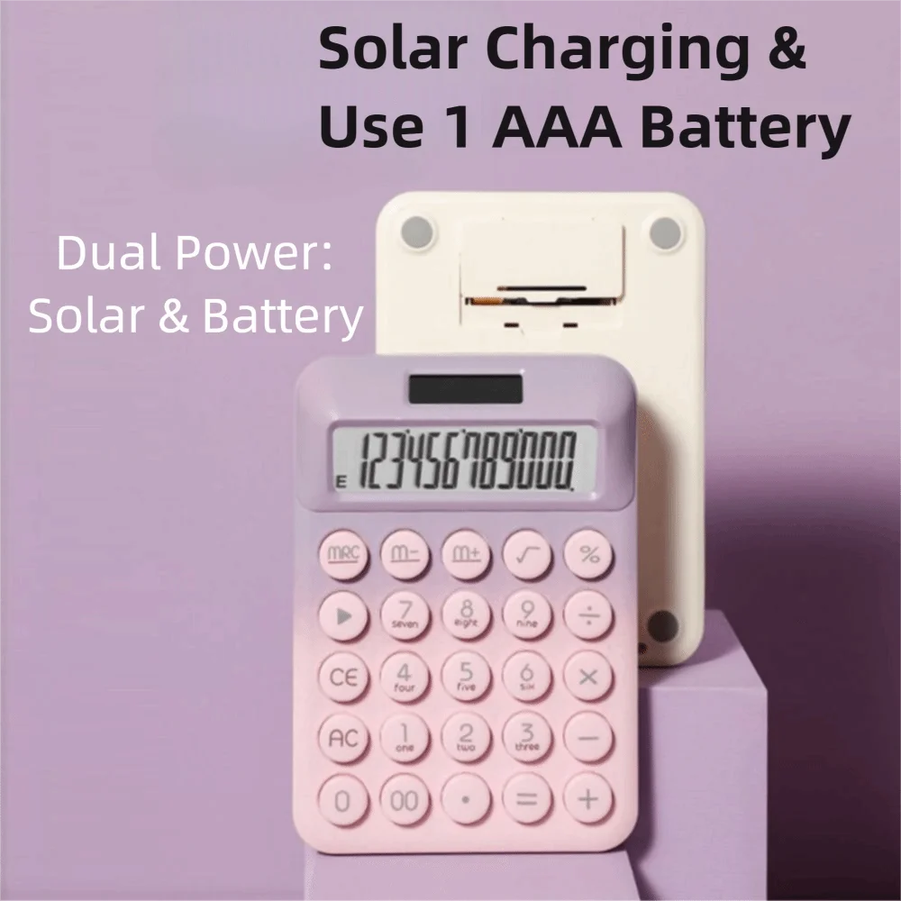 Solar Desktop Calculator – 12-Digit Candy Color Finance Tool Desktop Calculator Axl