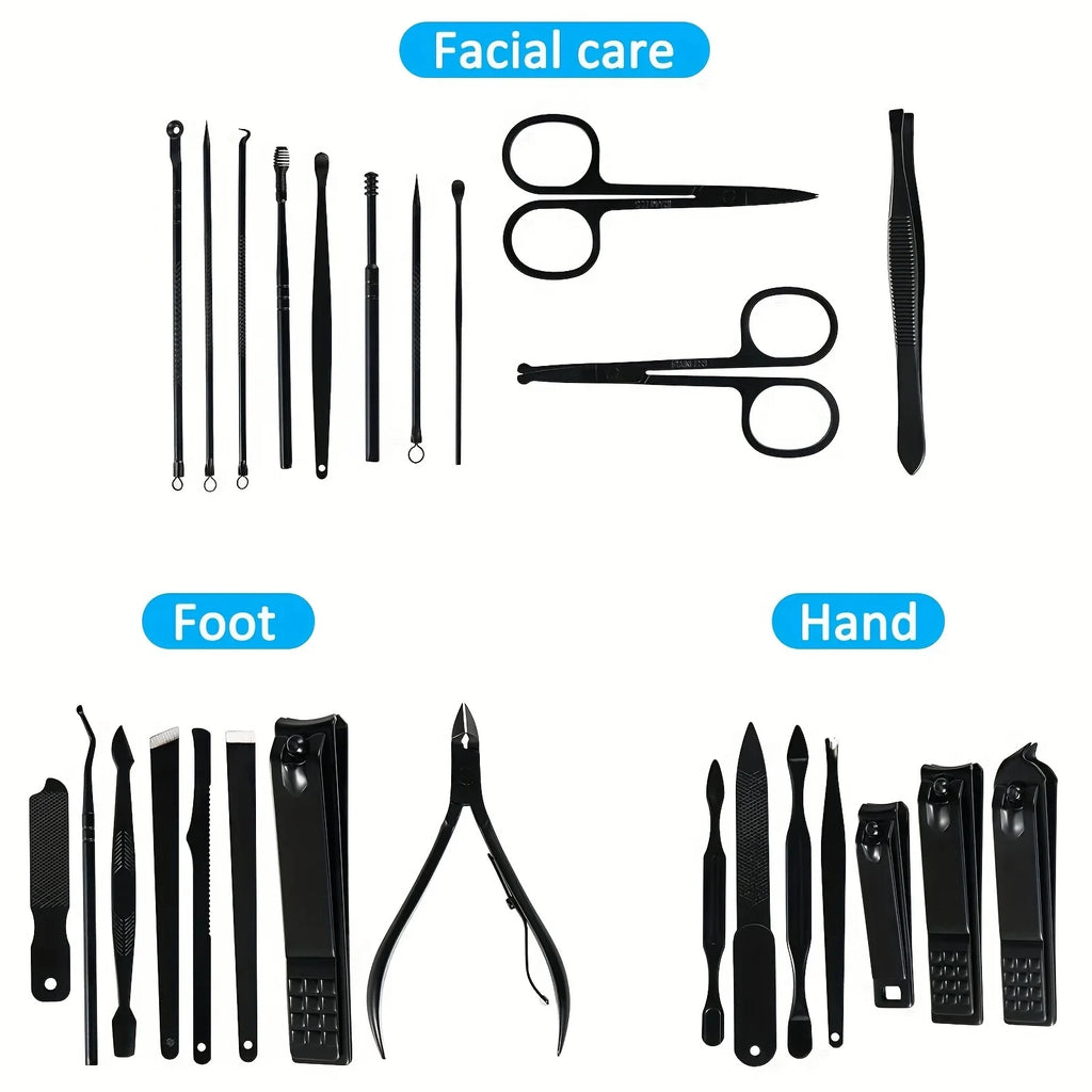 26-Piece Stainless Steel Nail Clipper Set | Pro Nail Care Kit Nail Clipper Set Axl