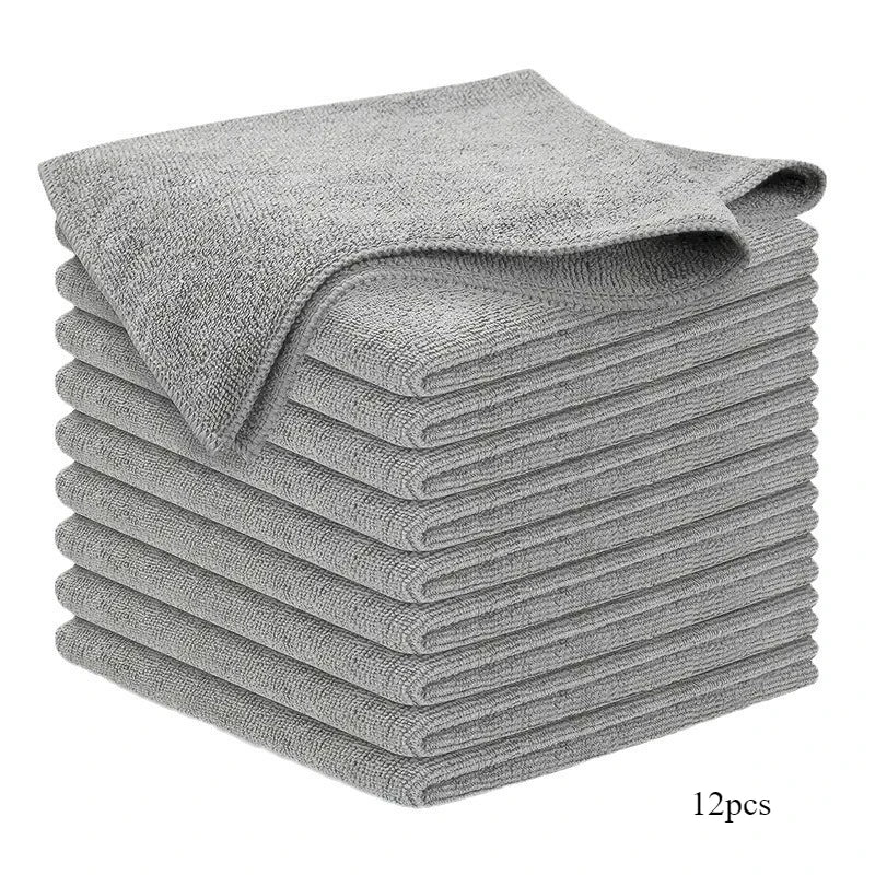 Microfiber Dishcloth Set – Kitchen & Car Cleaning Cloths Microfiber Cleaning Cloth Axl Grey 12pcs