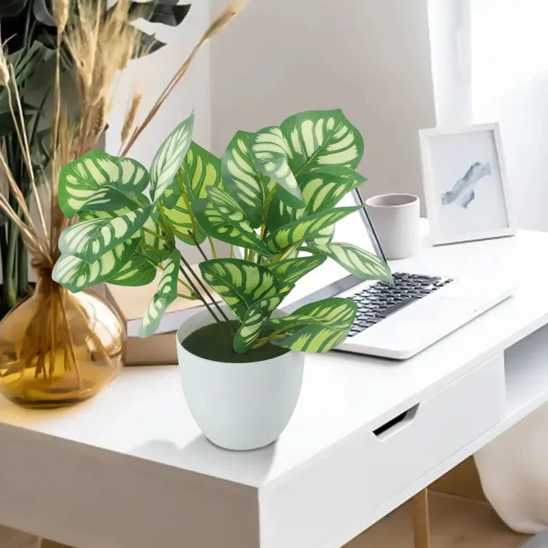 Artificial Potted Flower Bonsai | Plastic Desktop Plant Decor Artificial Flower Bonsai Axl