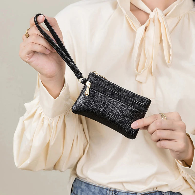 Women's PU Leather Mini Wallet – Zipper Coin Purse & Card Hold Mini Leather Wallet Axl