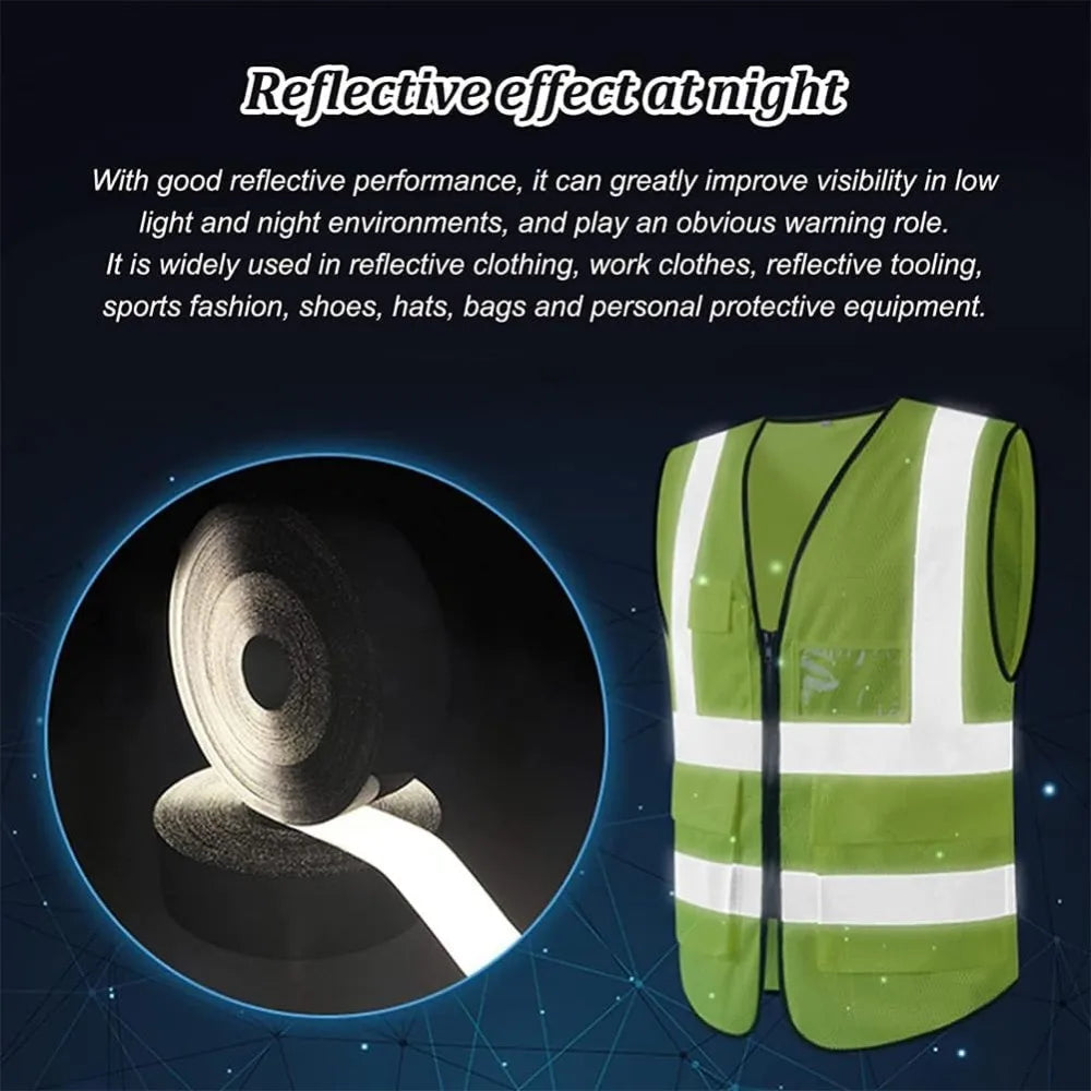 25M Reflective Ribbon Tape 15mm | High-Visibility Safety Strip Reflective Ribbon Tape Axl