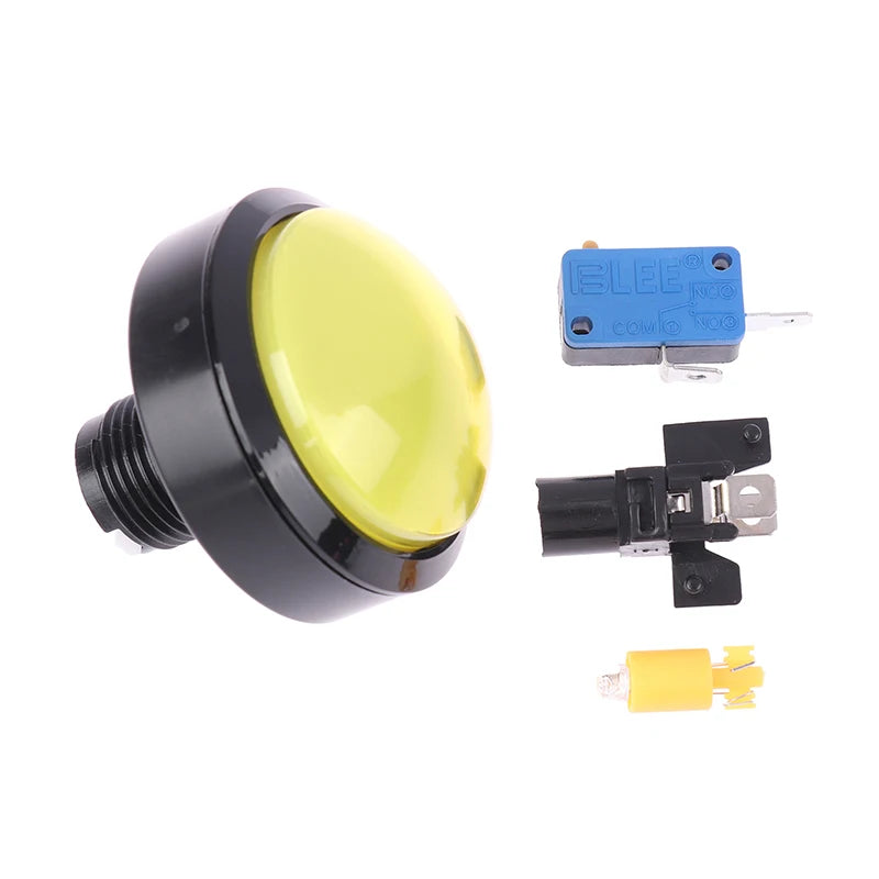 60mm LED Arcade Button with Microswitch – DIY Game Machine Arcade Button Axl Yellow