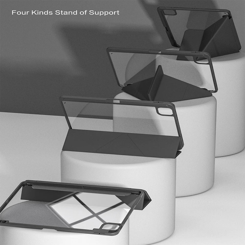 Transparent Acrylic iPad Case – Multi-Angle Stand & Pencil Holder Tablet Case & Stand Axl