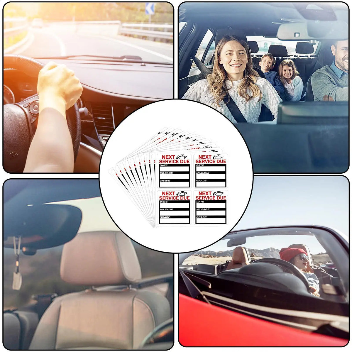 Oil Change Reminder Stickers 40 Pack – Car & Motorcycle Window Vehicle Reminder Stickers Axl