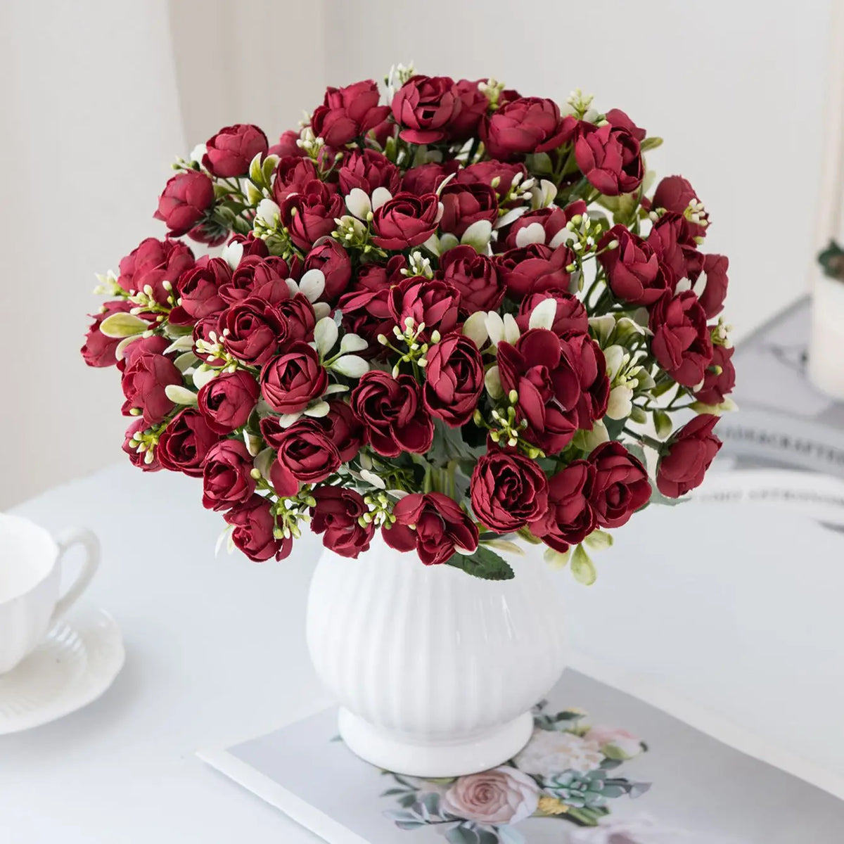 Artificial Silk Rose Tea Bud Flowers – Wedding & Home Decor Artificial Silk Flowers Axl