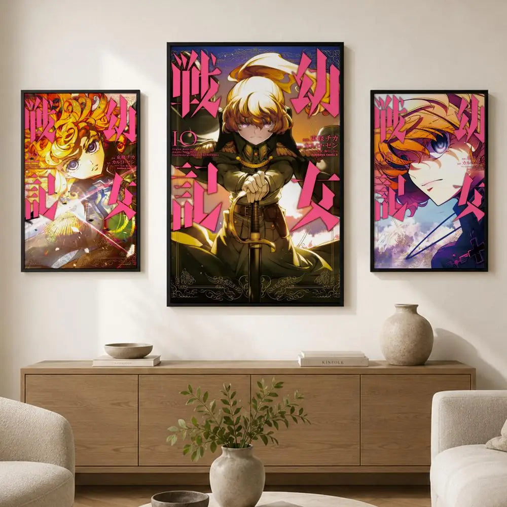 Saga of Tanya the Evil Anime Poster – Waterproof Self-Adhesive Anime Wall Poster Axl