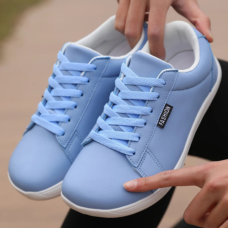 Women's Wide Barefoot Minimalist Sneakers – Lace-Up Flat Shoes Barefoot Sneakers Axl SKY BLUE 42