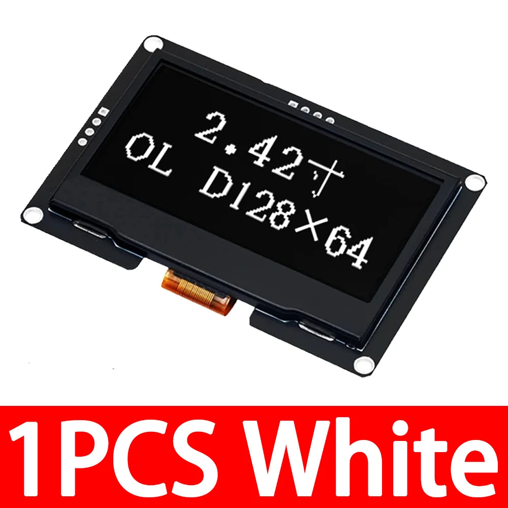 2.42" 128x64 OLED Display Module – I2C & SPI, White/Blue OLED Display Module Axl White