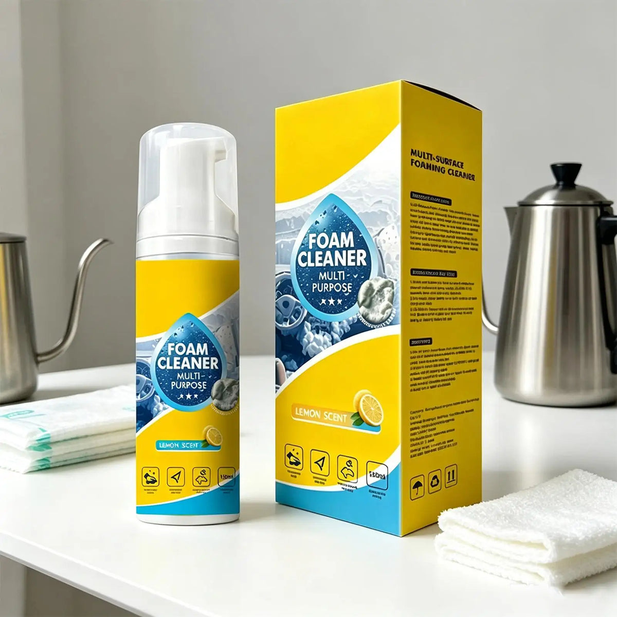 Car Interior Foam Cleaner – No-Rinse Multi-Surface Detailer Auto Interior Cleaner Axl