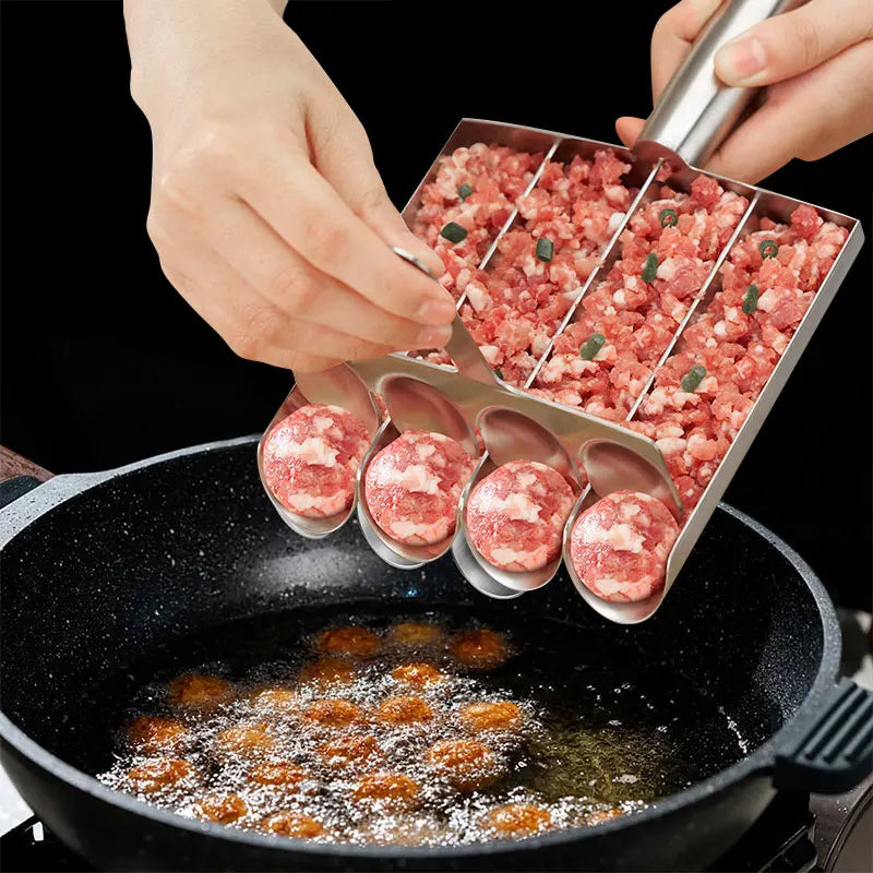 Stainless Steel Meatball Maker with Cutting Spade | 2/4 Scoop Meatball Maker Tool Axl