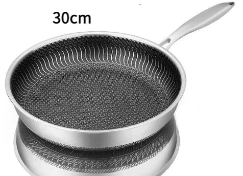 316 Stainless Steel Tri-Ply Honeycomb Wok Pan | All Stoves Stainless Steel Wok Pan Axl As whown 4 30cm