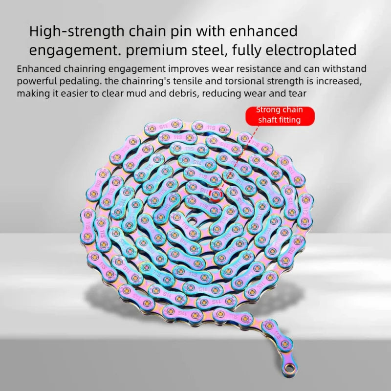 Ultralight Colorful Bike Chain 8/9/10/11 Speed Anti-Rust 116L MTB Bicycle Chain Axl