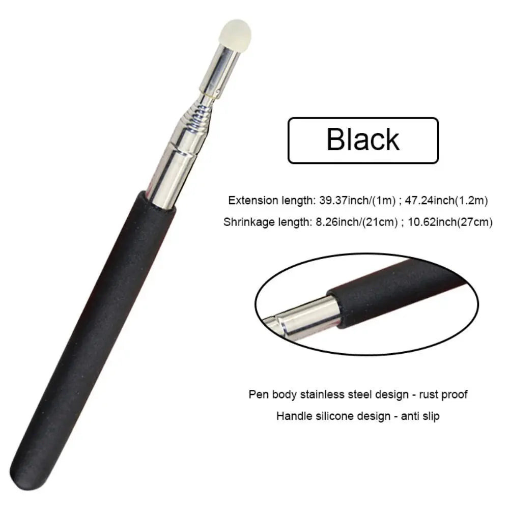 Retractable Teaching Pointer Stick 1m/1.2m | Telescopic Rod Telescopic Pointer Stick Axl Black-1m