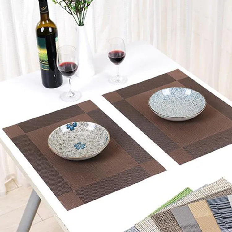PVC Striped Non-Slip Placemat – Insulated Kitchen Table Mat Kitchen Placemat Axl
