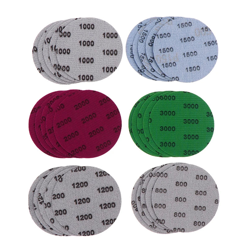 30Pcs 3-Inch Wet Dry Sanding Discs 800–3000 Grit Hook & Loop Sanding Discs Axl