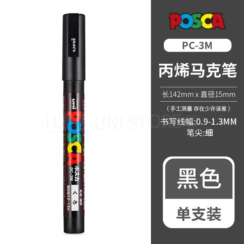 Uni POSCA Acrylic Paint Markers PC-1M 3M 5M – Multi-Colour