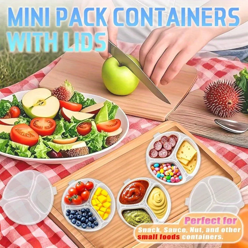 Round 3-Compartment Disposable Food Containers with Lids Disposable Food Containers Axl