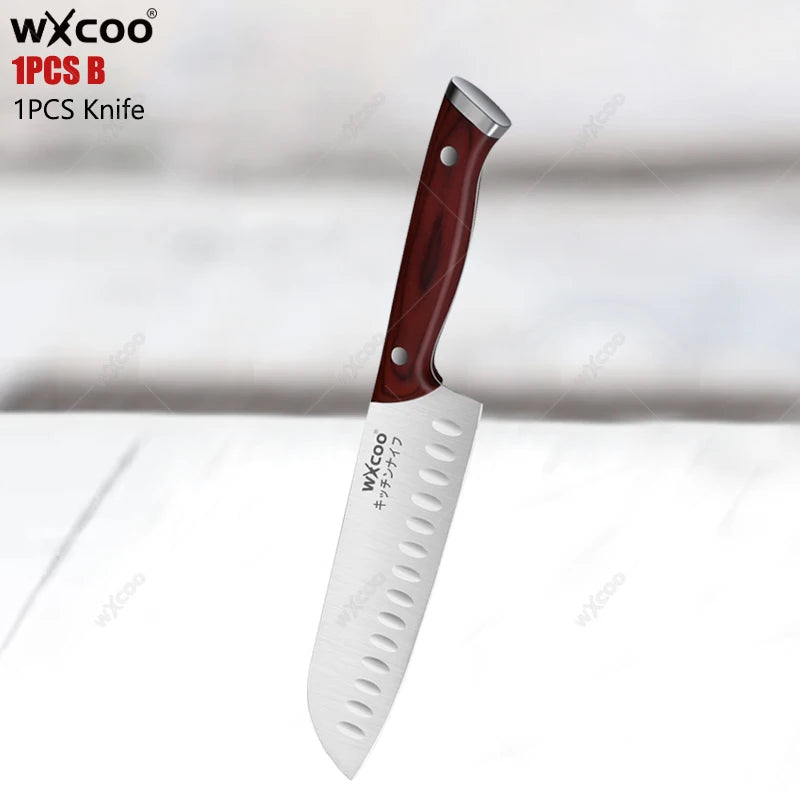 WXCOO Japanese Chef Knife Set – Sharp Stainless Steel Kitchen Chef Knife Set Axl Knife B