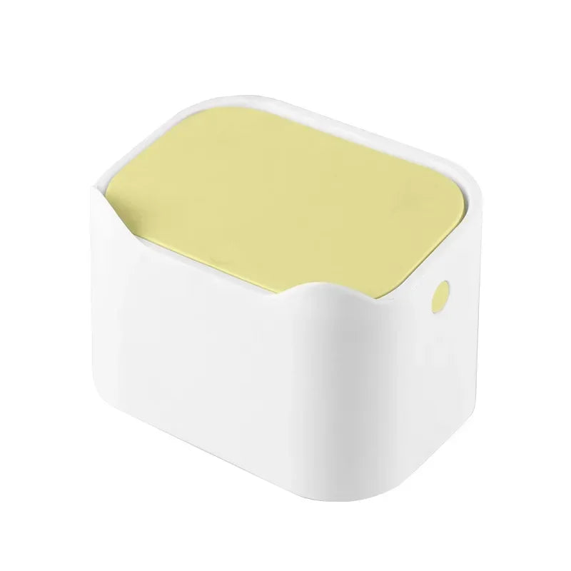 Mini Desktop Trash Can with Press Lid – Cute Desk Waste Bin Desktop Trash Can Axl Yellow