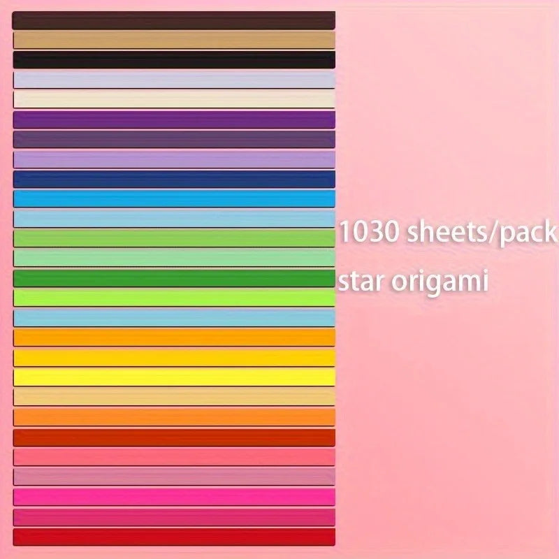 1030-Sheet Lucky Star Origami Paper Set – 27 Colors DIY Kit Origami Paper Set Axl