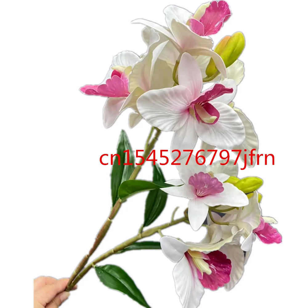 Artificial Cattleya Orchid Branch 11 Heads | Real Touch Floral Artificial Flower Branch Axl