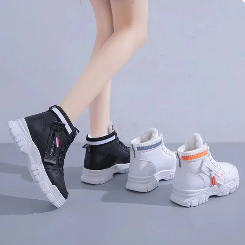 Women's Winter Ankle Boots – Plush Lace-Up Snow Sneakers Women's Ankle Boots Axl