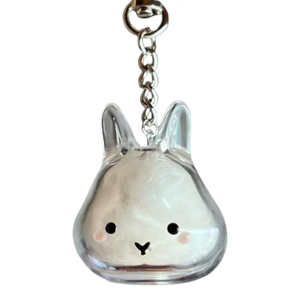 Rabbit Pet Fur Keepsake Capsule Keychain – Transparent Pendant Keepsake Keychain Axl A