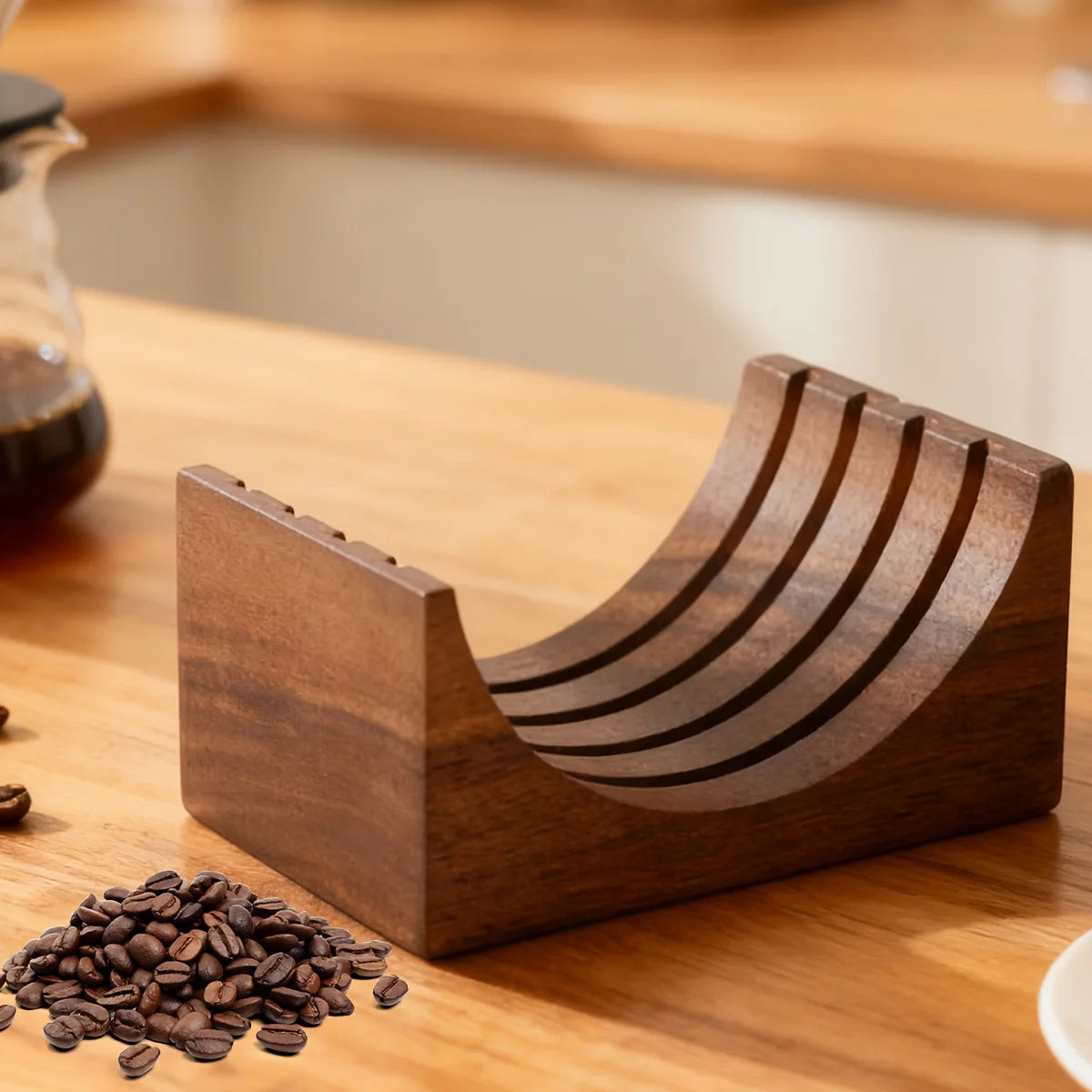 Walnut Espresso Puck Screen Stand – 51/53/58mm Portafilter Coffee Accessory Stand Axl