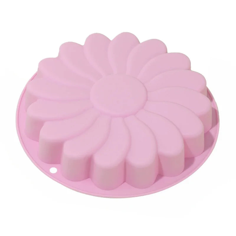 3D Sunflower Silicone Cake Mold – Petal Baking Pan & DIY Tray Silicone Cake Mold Axl Random color 1PCS