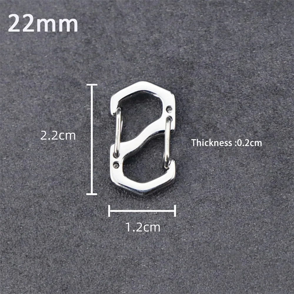 10-Pack S-Type Locking Carabiner Clips – Stainless Steel Locking Carabiner Clips Axl 22mm 10PCS