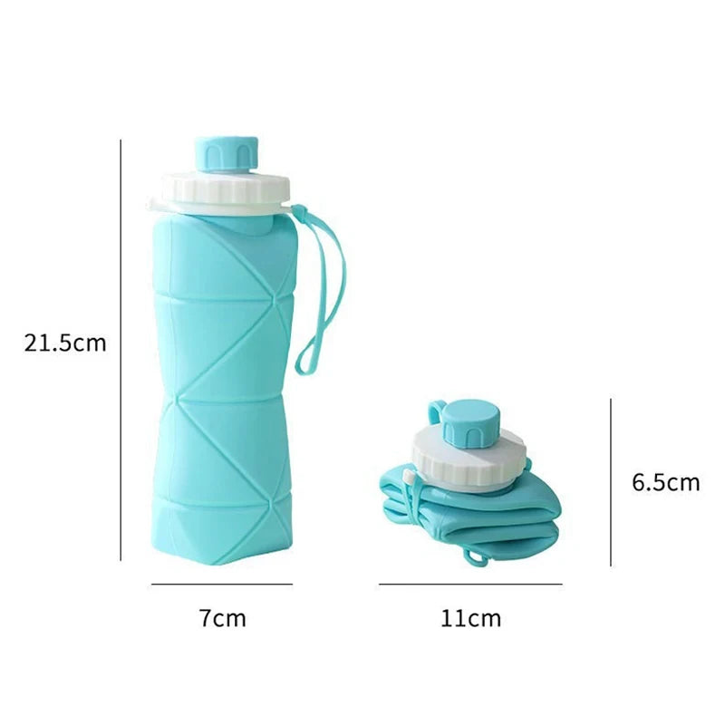 600ml Foldable Silicone Water Bottle – Leakproof & Portable Foldable Water Bottle Axl