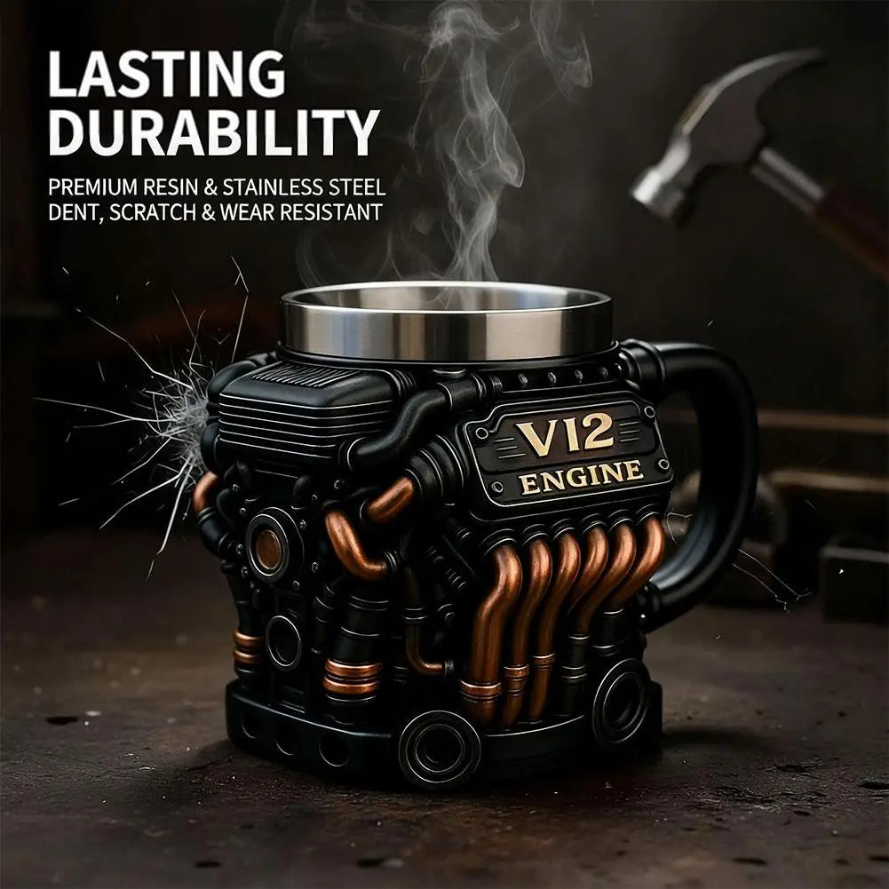 V12 Engine Coffee Mug 200ml | Unique Car Enthusiast Gift Novelty Coffee Mug Axl