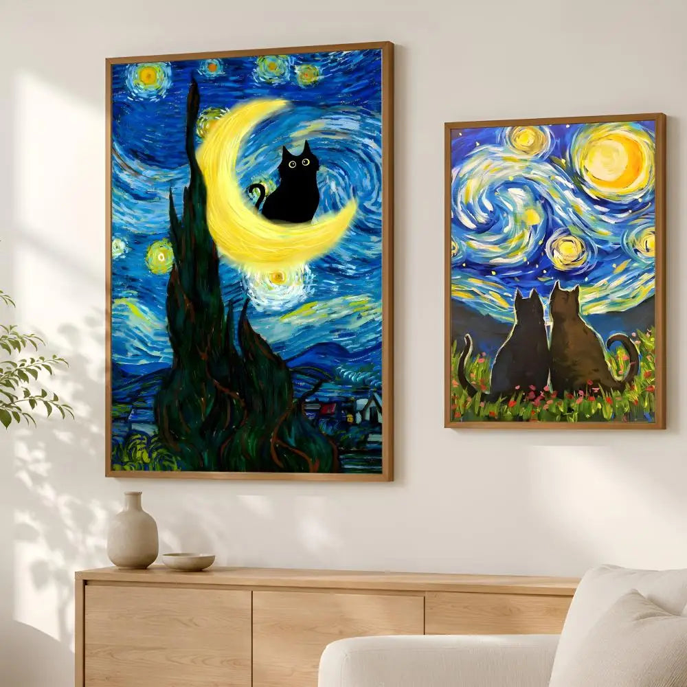 Artistic Cat Wall Art Poster – Self-Stick HD PVC Waterproof Wall Art Poster Axl