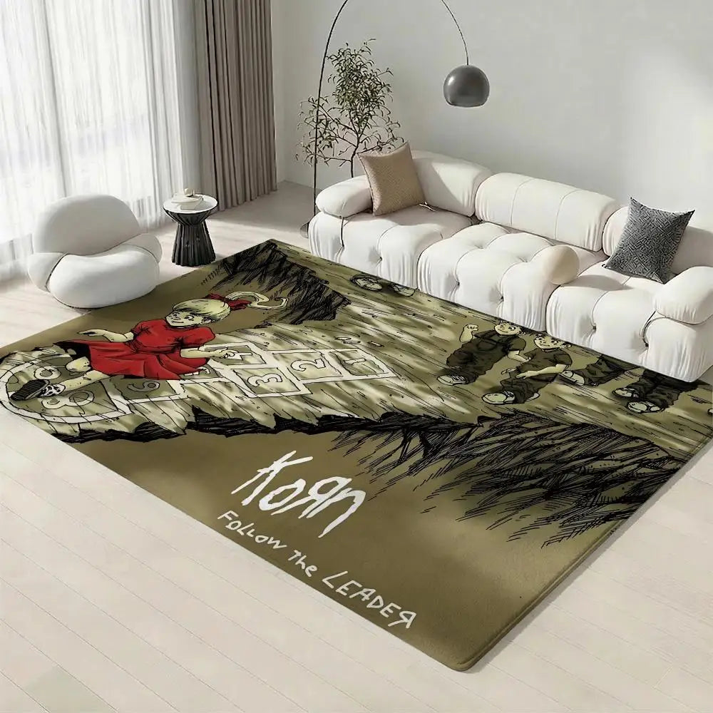 Nu-Metal Band Flannel Floor Mat – Non-Slip Soft Indoor Rug Flannel Floor Mat Axl