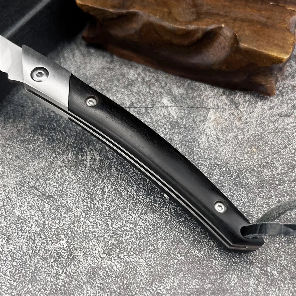 Japanese Folding Pocket Knife – Carbon Steel & Wood Handle Folding Pocket Knife Axl