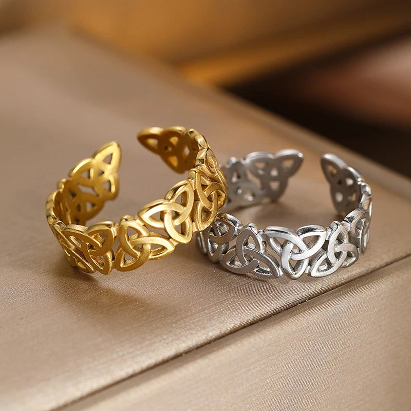 Huitan Celtic Knot Open Ring – Women's Statement Fashion Ring Fashion Ring Axl