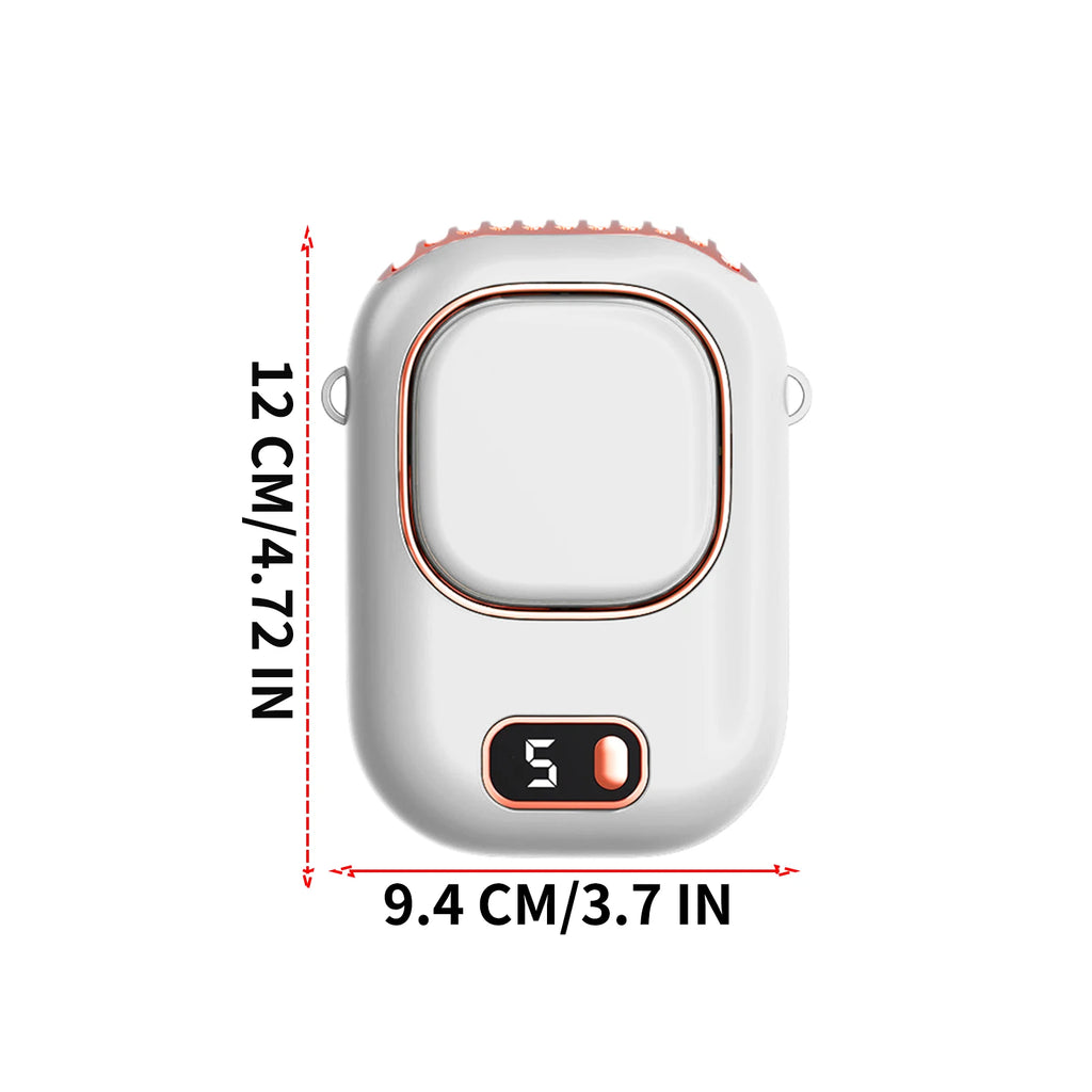 Bladeless Waist Clip Fan – 5-Speed USB Rechargeable Personal Fan Personal Clip Fan Axl White