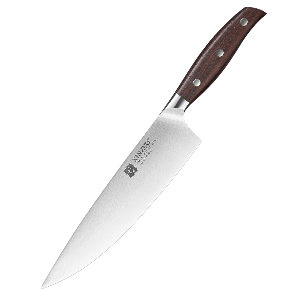 XINZUO 8" Chef Knife – German Steel & Red Sandalwood Handle Chef Knife Axl Knife