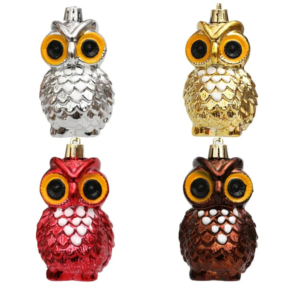 4-Pack Electroplated Owl Christmas Tree Ornaments | DIY Crafts Christmas Ornaments Axl