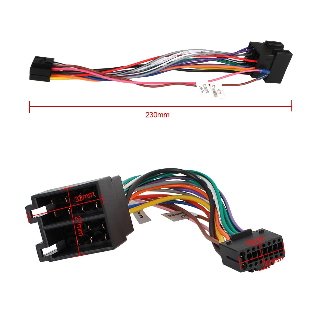 Alpine Car Stereo 16-Pin ISO Wire Harness Adapter Cable Car Audio Adapter Axl