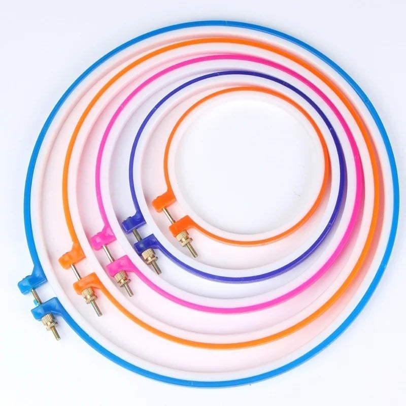 5-Piece Plastic Embroidery Hoop Set | Cross Stitch Ring Frames Embroidery Hoop Set Axl