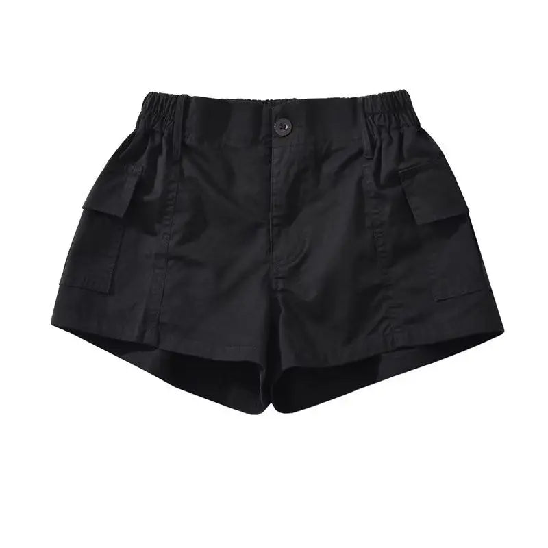 Women's Y2K Cargo Shorts – Low Waist Zipper Pockets Streetwear Women's Cargo Shorts Axl Black XL