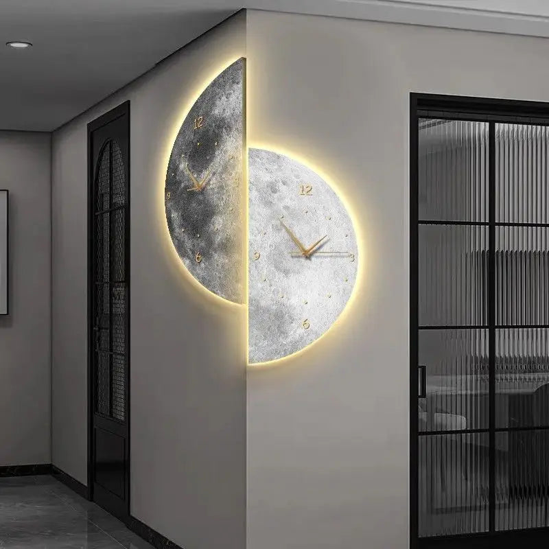 Nordic Minimalist Wall Clock with Voice-Controlled Lamp | 60cm Wall Clock Lamp Axl