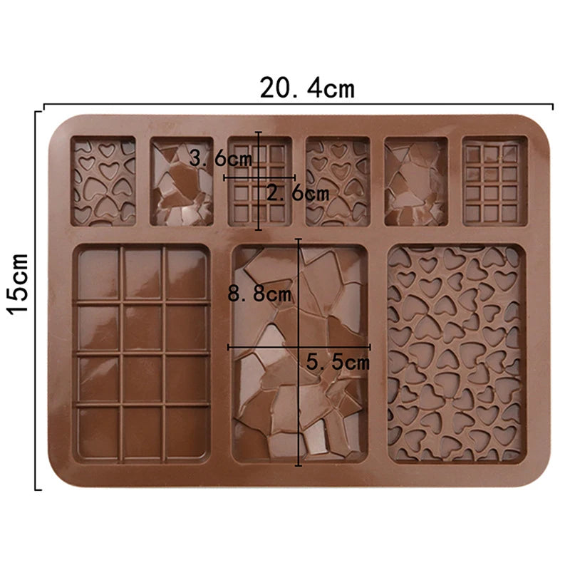 9-Cavity Silicone Chocolate & Waffle Mold | DIY Baking Tool Silicone Baking Mold Axl one size