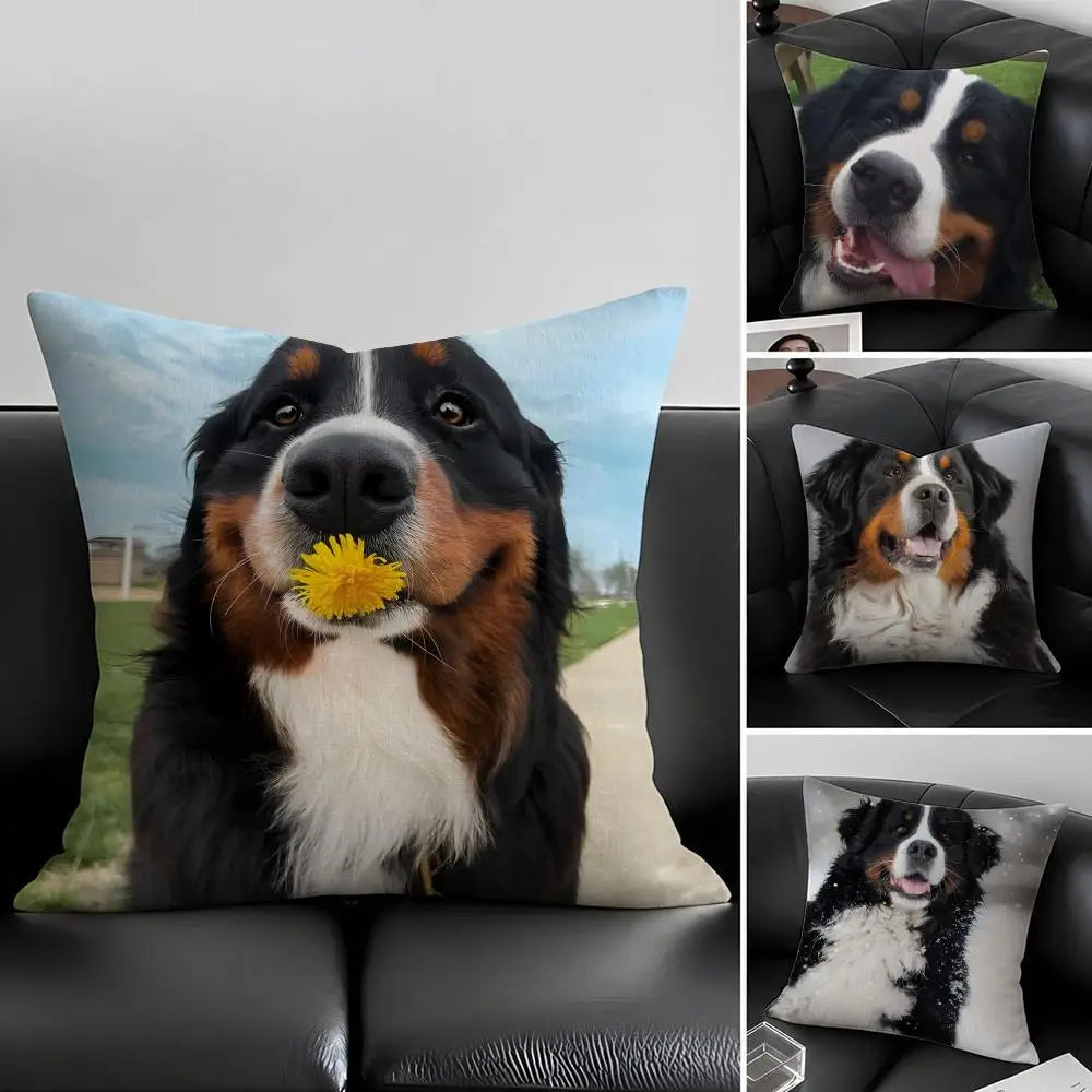 Bernese Mountain Dog Linen Cushion Cover | Sofa & Bed Decor Linen Cushion Cover Axl