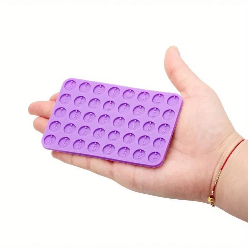 Alphabet & Number Round Disc Silicone Mold for Resin Jewelry Resin Craft Mold Axl
